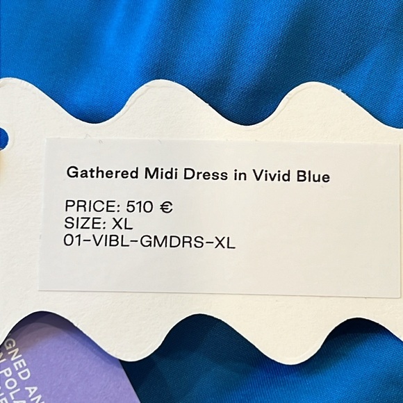 JAAF Gathered Midi Dress in Vivid Blue - Picture 12 of 15